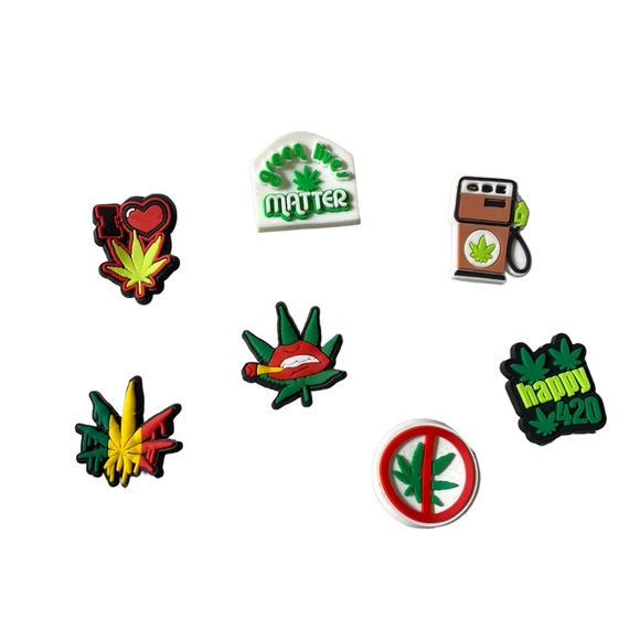 7 pcs weed smoke fun croc charms - Picture 2 of 5